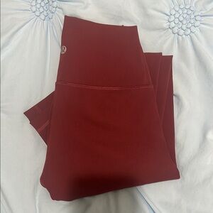 Lululemon Burgundy Leggings 28”